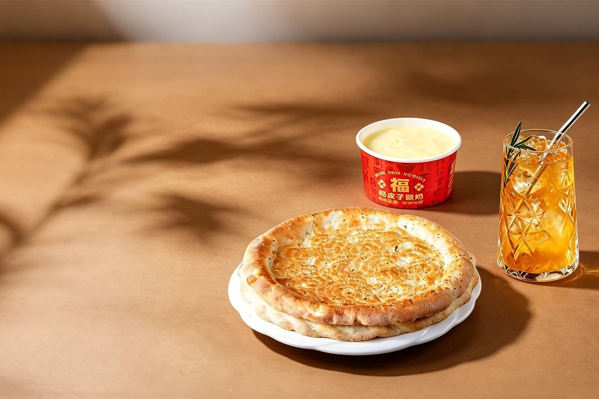 烤馕配饮品